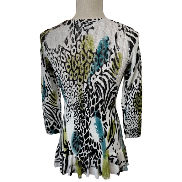 Alberto Makali Colorful Animal Print Cardigan Sweater - Picture 7 of 10